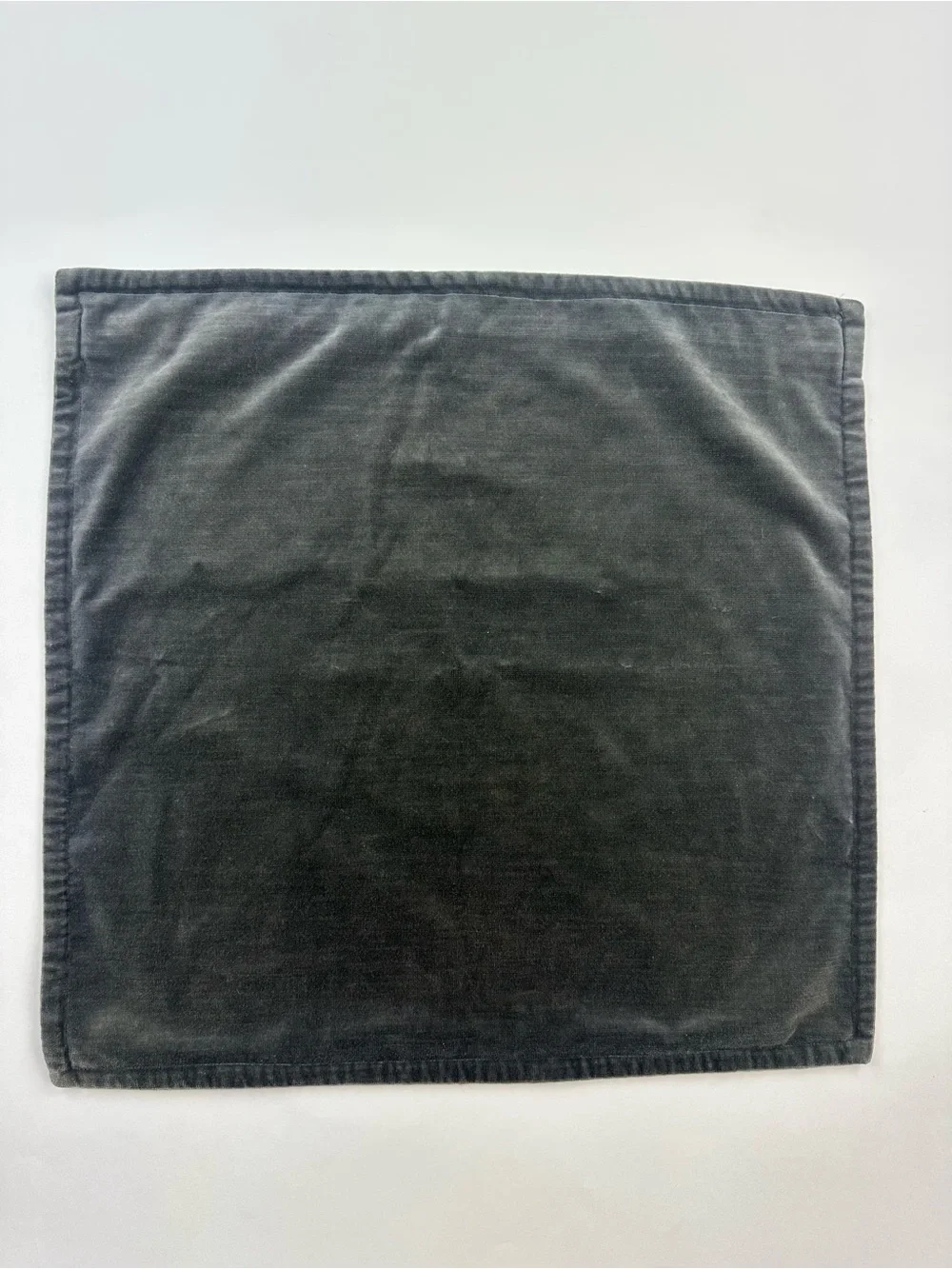 Pottery Barn Gray Velveteen Square Decorative Pillow Sham 20 x 20 inches